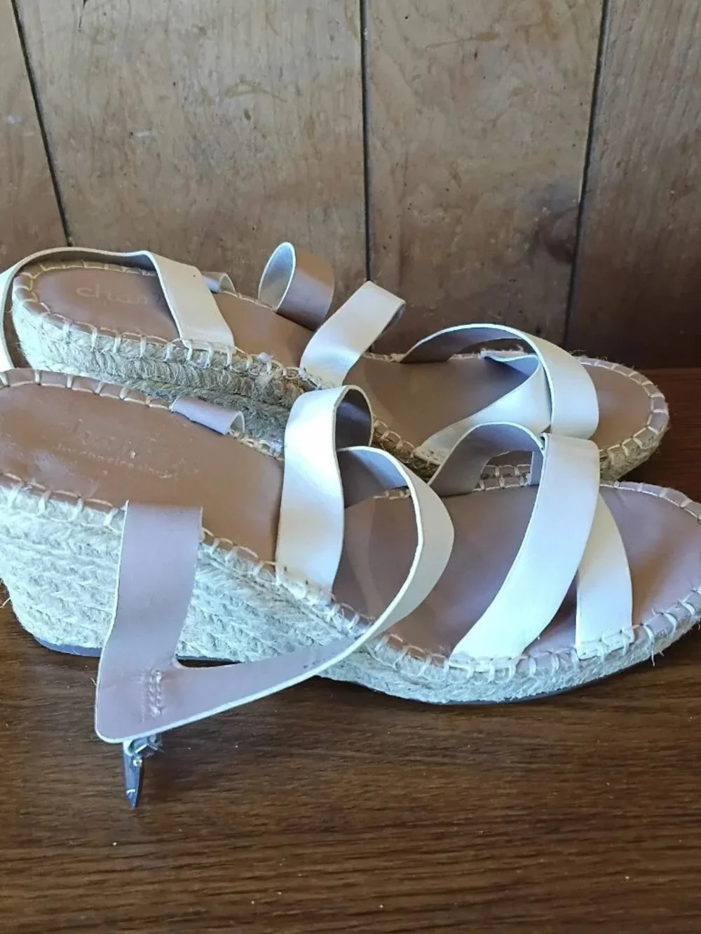 Charles by Charles David Norway Espadrille Wedge Sandals Size 10M White New